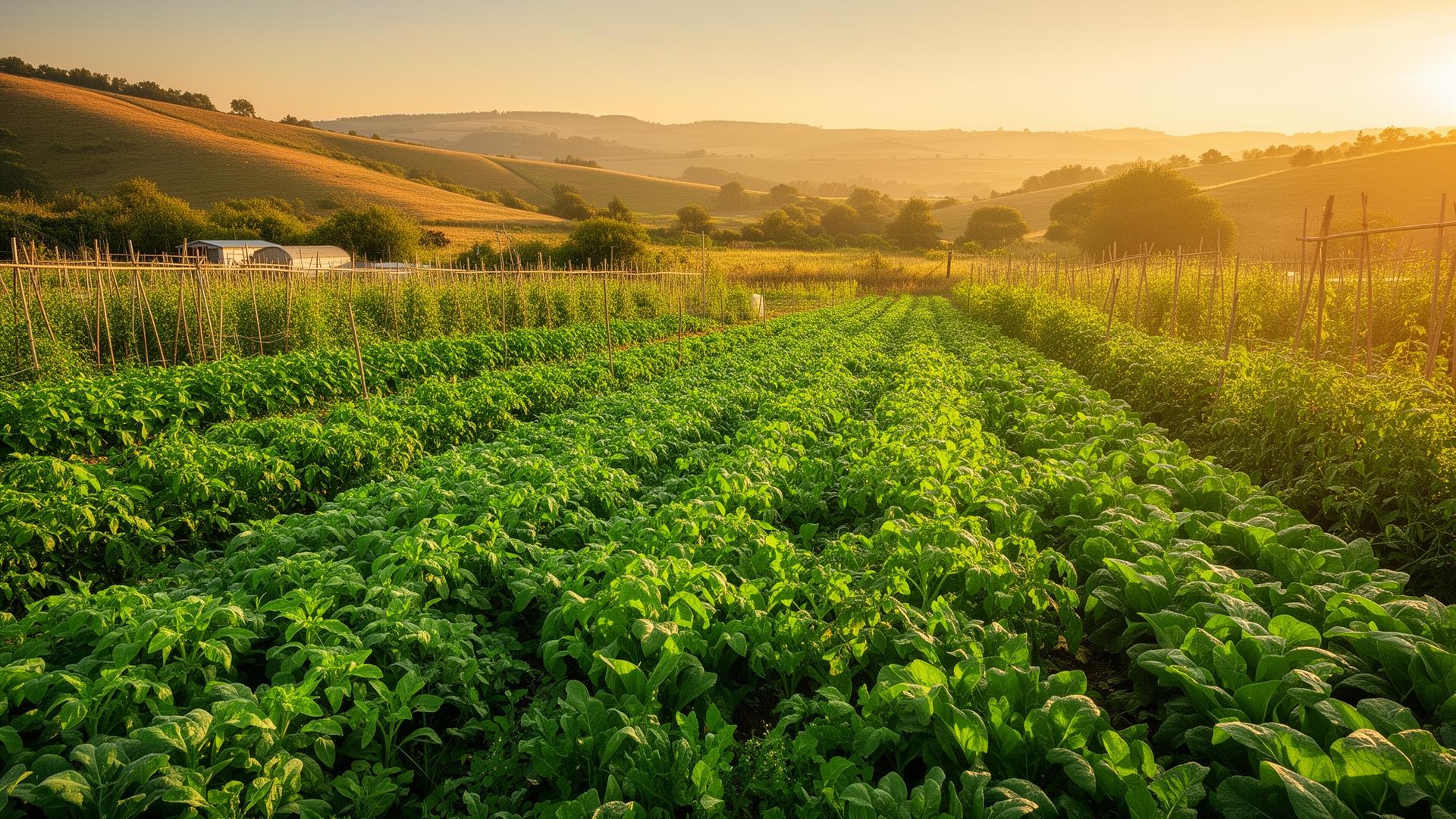 Organic farm landscape